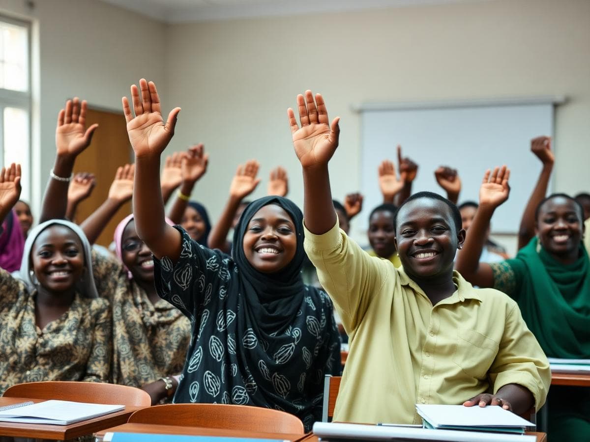 Students celebrating success